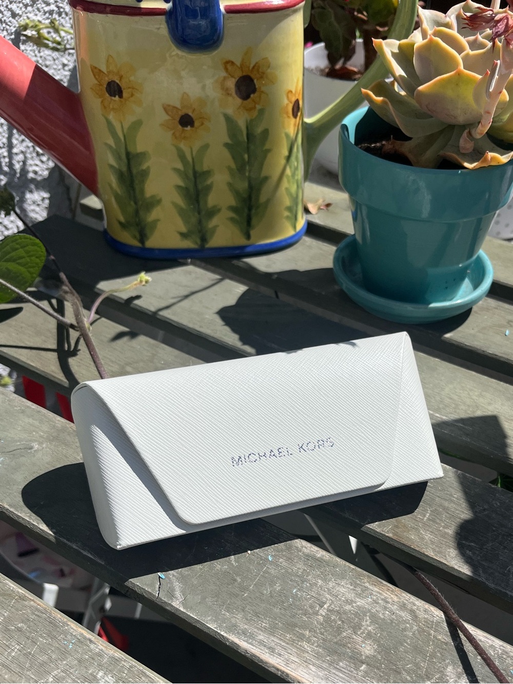 Michael Kors - NWT White Textured Sunglasses Case